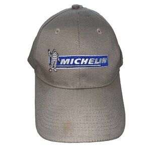 Michelin Man Airplane Tires Beige Strapback Hat Vintage Cap